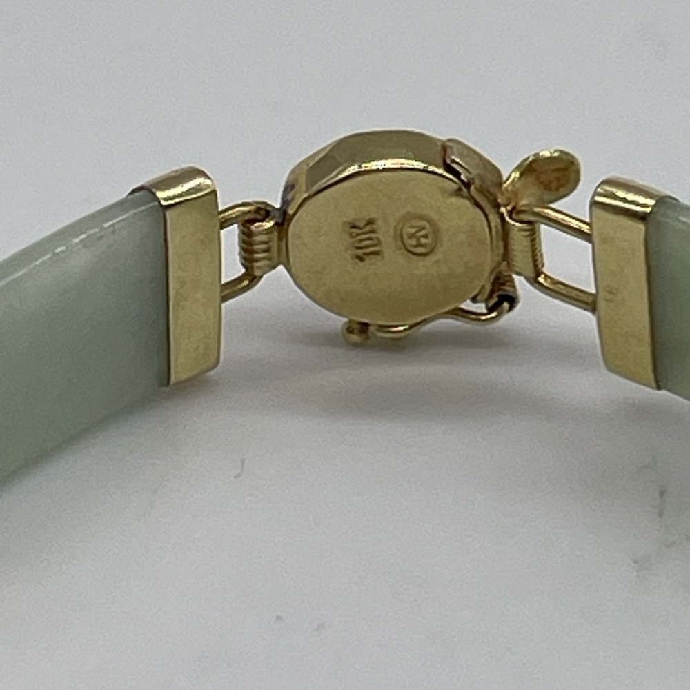 Vintage 10k Gold Jade Bracelet - Picture 8 of 8